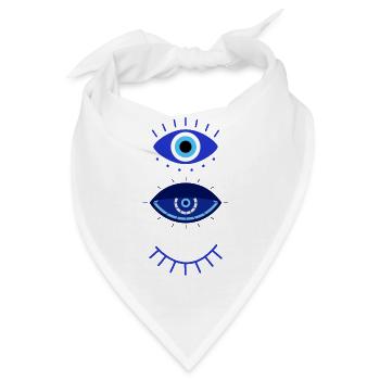 Blaues Auge - Bandana - Weiß - Vorne