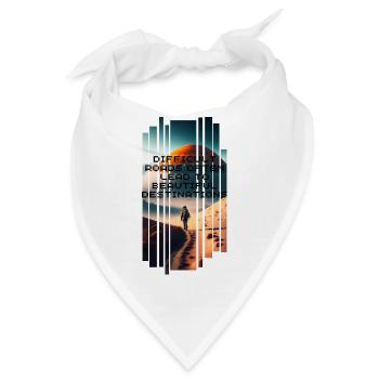 Schwierige Wege führen oft zu schönen Schicksalen - Bandana - Weiß - Vorne