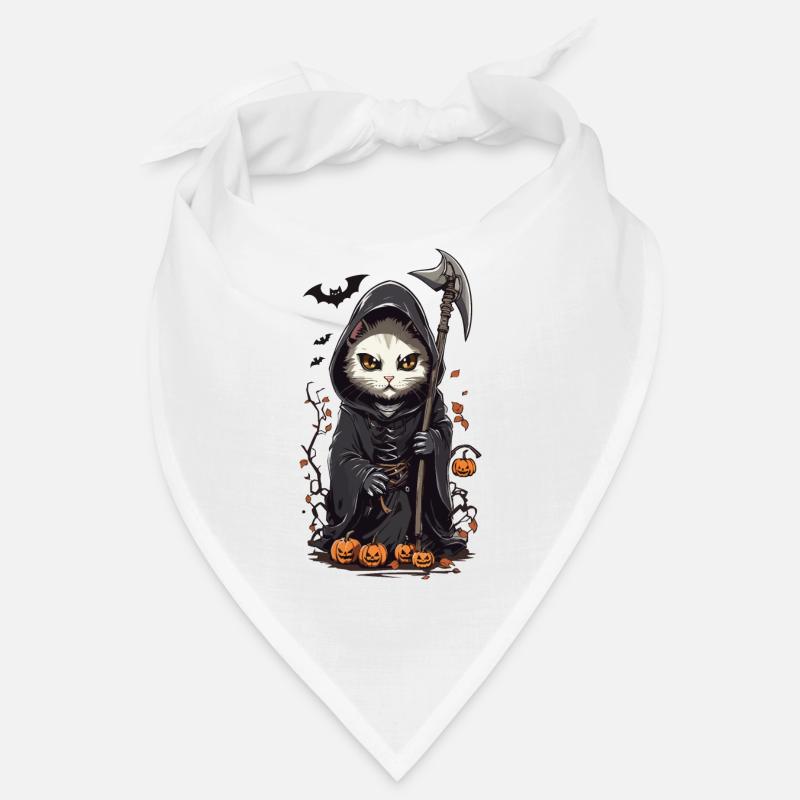 Mignon chat effrayant Grim Reaper Halloween design Bandana