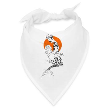 Liebe ohne Grenzen: Meerjungfrau & Fischer - Bandana - Weiß - Vorne