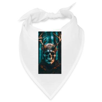 Slawischer Geist, Slawisch, Schädel mit Geweih - Bandana - Weiß - Vorne