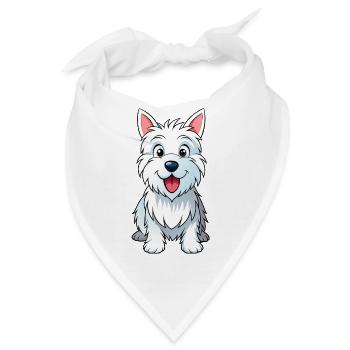 Cheeky Westie: Hundekunstwerk eines White Terriers - Bandana - Weiß - Vorne
