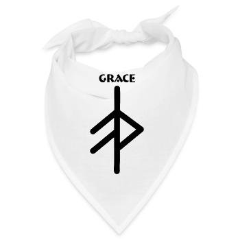 Wikingerrune Symbol Gnade, Barmherzigkeit Text GNADE - Bandana - Weiß - Vorne