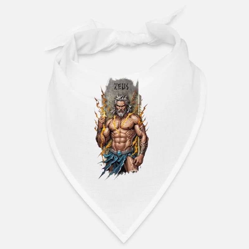 Divine Might: Zeus Wielding the Lightning Bolt Bandana