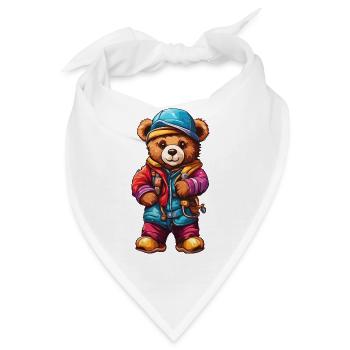 Teddybär / Kuscheltier / Stofftier / Geschenkidee - Bandana - Weiß - Vorne