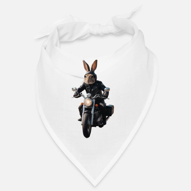 Biker Hase - Bandana - Weiß