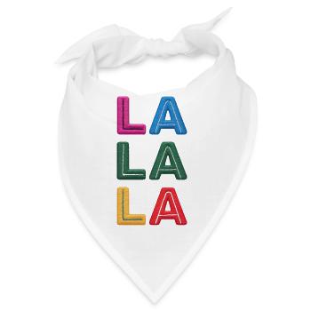 LA LA LA bestickt - Bandana - Weiß - Vorne
