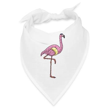 Flamingo Schwimmen Schwimmring Sommer - Bandana - Weiß - Vorne