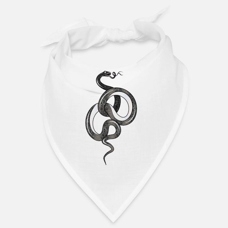 Fascinating snake in black glossy structure Bandana