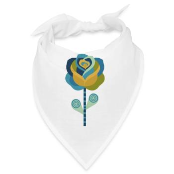 Abstrakte grafische Rose in warmen Farben - Bandana - Weiß - Vorne