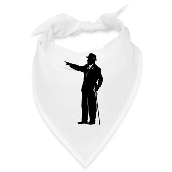 Gentleman Silhouette mit Stock - Bandana - Weiß - Vorne