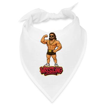 Wrestler Cartoon - Bandana - Weiß - Vorne