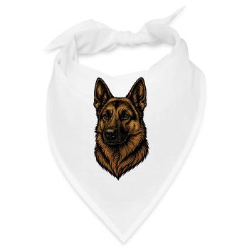 Deutscher Schäferhund Porträt - Bandana - Weiß - Vorne