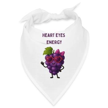Grape Heart Eyes Energy Cute Cartoon - Bandana - Weiß - Vorne