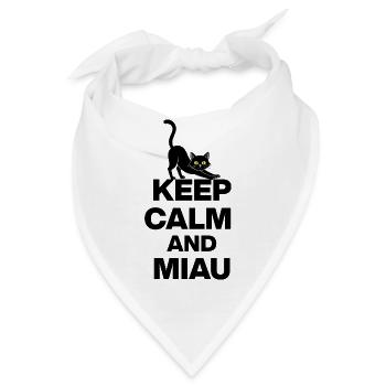 KEEP CALM AND MIAU! KATZENLIEBE CATLOVE schwarz - Bandana - Weiß - Vorne