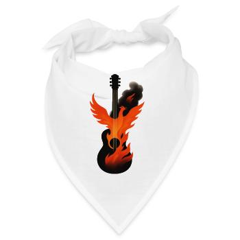 Flaming Phoenix Rock Metal Gitarre - Bandana - Weiß - Vorne