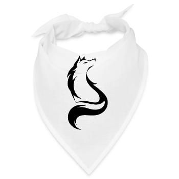 Künstlerischer Wolf, Wildtiersymbol - Bandana - Weiß - Vorne