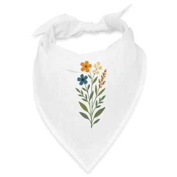 Wasserfarben Blumenstrauss - Bandana - Weiß - Vorne