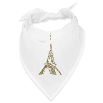 Eiffelturm Paris minimalistisches Wahrzeichen - Bandana - Weiß - Vorne