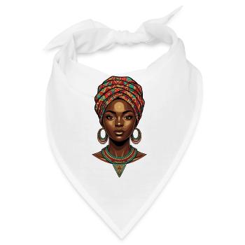 Afrikanische Kopftuch Königin Porträt - Bandana - Weiß - Vorne