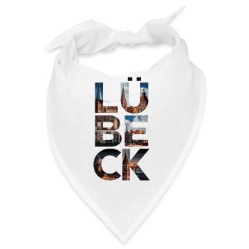  Lübeck Altstadt Skyline Holstentor Marienkirche - Bandana - Weiß - Vorne
