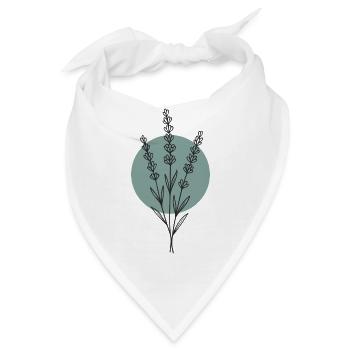 Lavendel – Florales Naturmotiv - Bandana - Weiß - Vorne