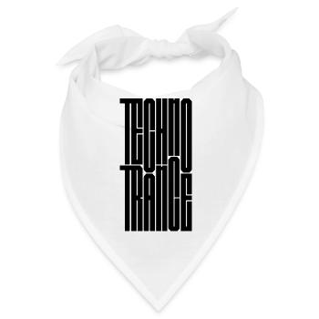 Techno-Trance-Typografie - Bandana - Weiß - Vorne