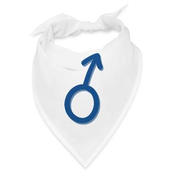 Minimalistisches Blaues Mars-Symbol - Bandana - Weiß - Vorne