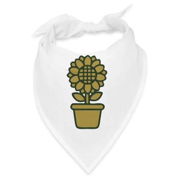 Sonnenblume Blumentopf Gartenarbeit Gärtnerin - Bandana - Weiß - Vorne