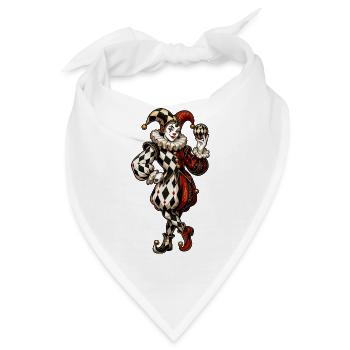 Harlekin-Karikatur im Circusstil - Bandana - Weiß - Vorne