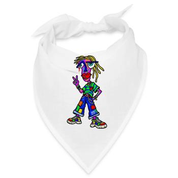 Vibrantes Punk Patch Outfit - Bandana - Weiß - Vorne