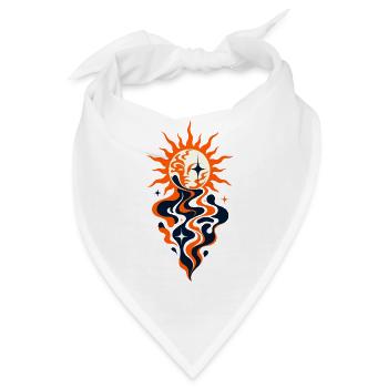 Abstrakte Sonne – Retro Cosmic Design - Bandana - Weiß - Vorne