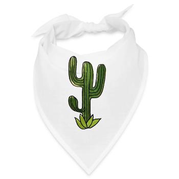 Gestreifte Kaktus-Linienzeichnung - Bandana - Weiß - Vorne