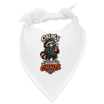 RobVibe Wild Club – Ruhig Chaos verursachen Waschbär - Bandana - Weiß - Vorne