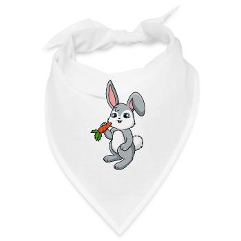 Hase Ostern Wald Tier Kind Süß Möhre - Bandana - Weiß - Vorne