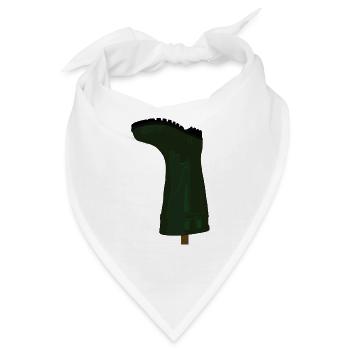 Gummistiefel am Zaunpfahl ist stiller Protest - Bandana - Weiß - Vorne