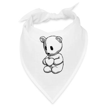 Teddy mit Herz - Bandana - Weiß - Vorne