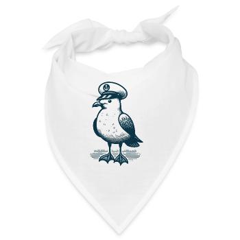 MÖWE KAPITÄN MÜTZE MEER WELLEN MARITIM BLAU ANKER - Bandana - Weiß - Vorne