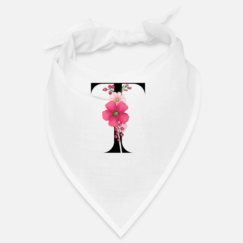 Eleganter Buchstabe 'T' mit Blumen Bandana