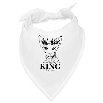 Sphynx King of everything Katzenspruch Katzen Katz - Bandana - Weiß - Vorne