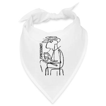 Espressionist - Espresso - Kaffee trinken - Bandana - Weiß - Vorne
