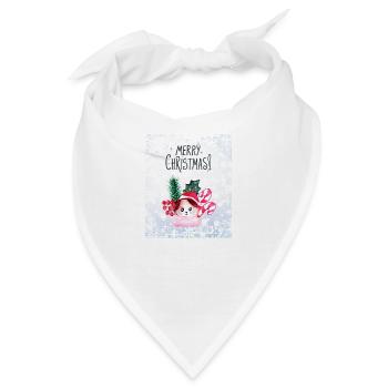 Frohe Weihnachten mit niedlichem kleinen Charakter - Bandana - Weiß - Vorne