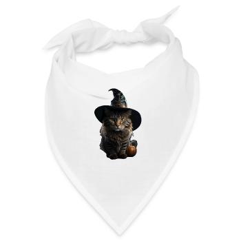 Hexenkatze Halloween - Bandana - Weiß - Vorne