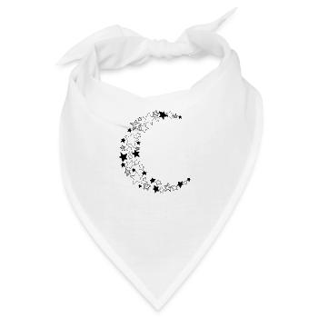 Mondsichel aus Sternen - Bandana - Weiß - Vorne