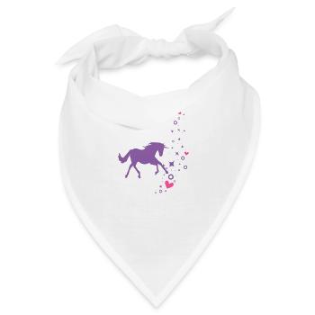 Einhorn mit Glitzer - Bandana - Weiß - Vorne
