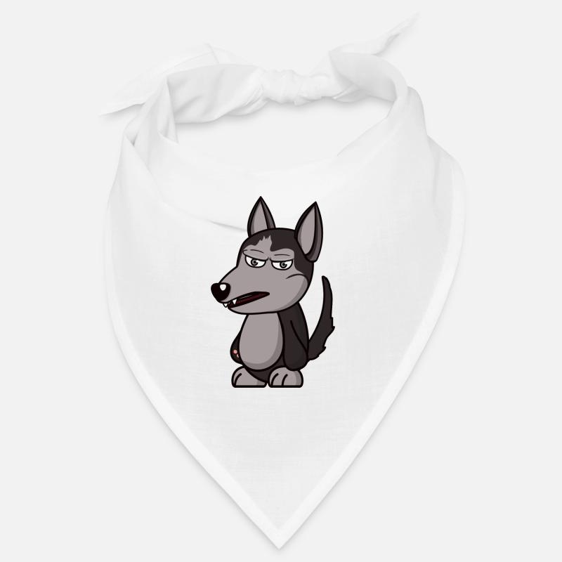 wütender Wolf angry grumpy Geschenk - Bandana - Weiß