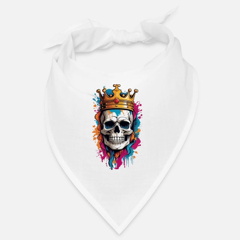 Totenkopf mit Krone Graffiti Bandana