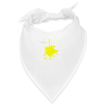 Farbklecks gelb - Bandana - Weiß - Vorne