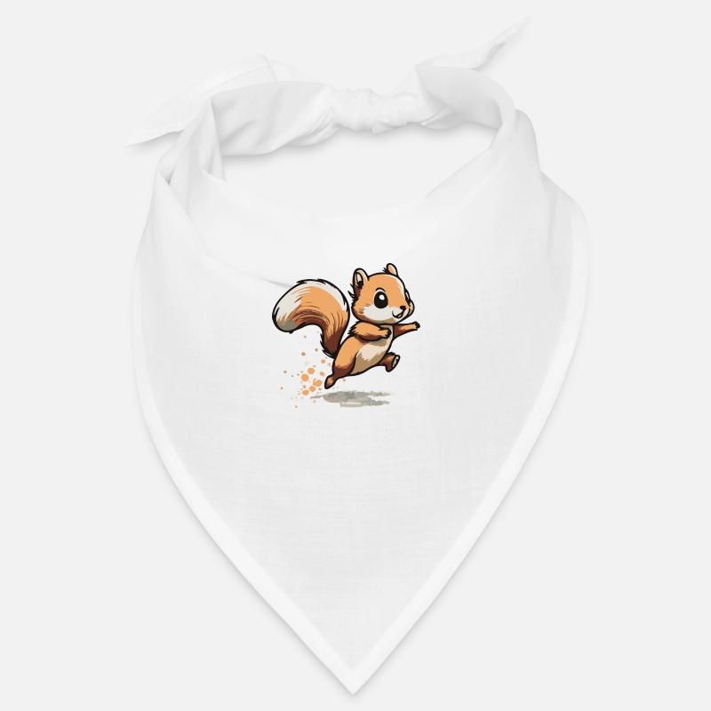 Eichhoernchen Écureuil Comique Mignon Kawaii 12 - Bandana - blanc