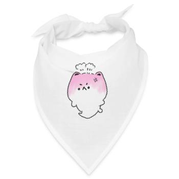 Wütende Katze - Bandana - Weiß - Vorne